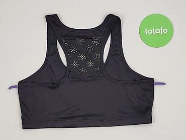 baleriny decathlon: Damski top sportowy / stanik treningowy - Kolor: czarny z fioletowymi — 3