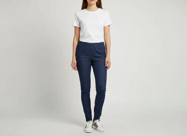 pepco legginsy prążkowane: Pieces, Legginsy Eleganckie damskie, rozmiar M — 8