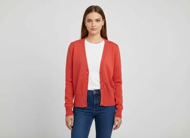 sweter z dekoltem v: Kardigan damski, rozmiar L — 6