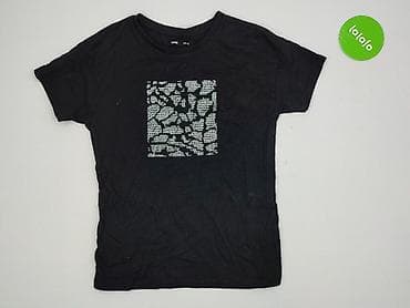 czarne bluzki basic: Sinsay, T-shirt damski, rozmiar S — 2