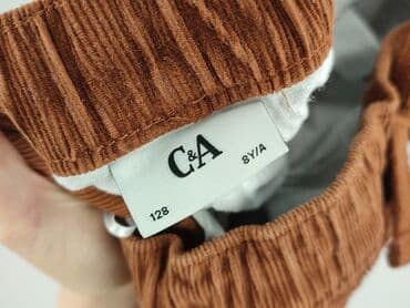 spodnie woskowane matowe: Material trousers, C&A, 8 years, 128, condition - Perfect — 4