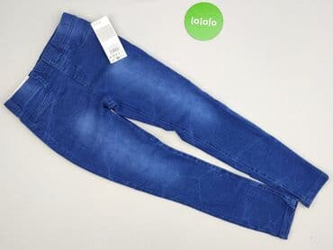 spodnie ze skóry dla dziewczynki: Spodnie jeansowe, Little kids, 9 lat, 128/134, stan - Idealny — 2