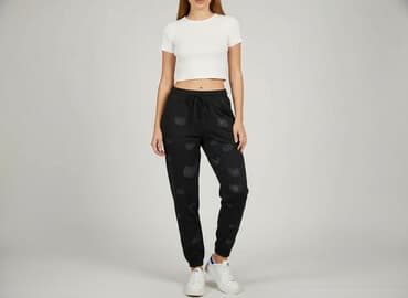 spodnie dresowe z szeroka guma w pasie: Spodnie dresowe damskie, rozmiar M — 1