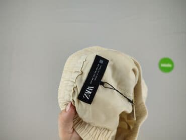 zara spodnie beżowe z wysokim stanem: Zara, Material trousers for women, size XS — 5