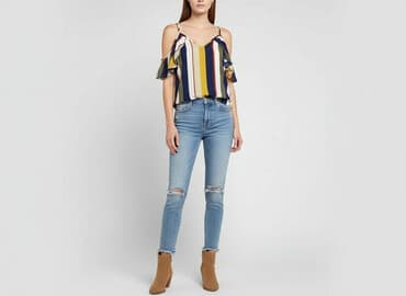 shein bluzki w paski: Shein, Women's blouse, size XS — 1