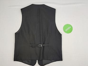 bluza 2pac: Męska kamizelka garniturowa w klasyczne, cienkie prążki. Kolor: ciemny — 3