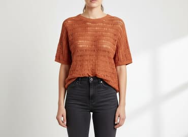 pomarańczowa kamizelka damska: Sweter damski, rozmiar M — 6