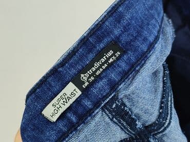 krótkie spodenki z wysokim stanem w paski: Stradivarius, Szorty damskie, rozmiar S — 5