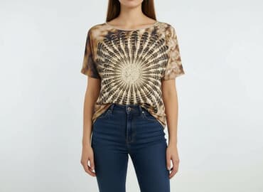 sweter piórkowy na drutach: AWSARRE, Bluzka damska, rozmiar M — 6