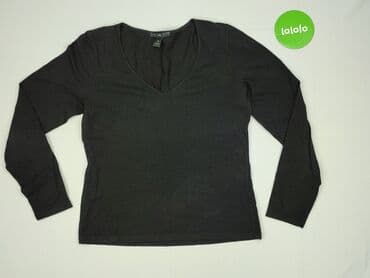 bluzka czarna z dekoltem v: H&M, Women's blouse, size M — 3