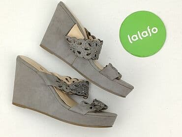 sukienka i sandały na koturnie: Sandały damskie, rozmiar 39 — 3