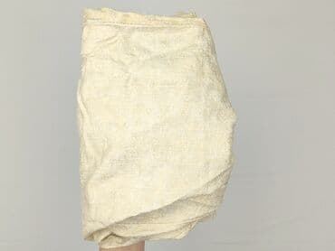 szerokie spodnie do kolan: Material trousers for women, size L — 4