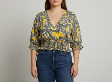 bluzki z printem: Gina Tricot, Top damski, rozmiar XL — 8