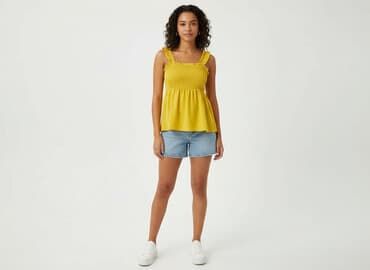 sukienki z gumką pod biustem: T-shirt damski, rozmiar S — 1