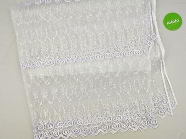 Dom i ogród: Biała firana z haftem kwiatowym - Materiał: delikatna siatka/tiul z — 3