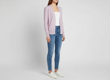 buty na koturnie z futerkiem: E-vie, Kardigan damski, rozmiar S — 7