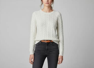 bialy sweterek hm: H&M, Sweter damski, rozmiar S — 7