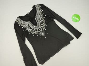czarne bluzki ze srebrną nitką: Bluzka damska, rozmiar S — 3