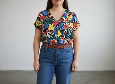 kolorowa bluzka damska: Bluzka damska, rozmiar 3XL — 6