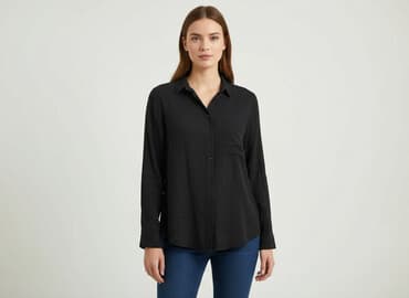 czarne spodnie i koszula: Koszula damska, rozmiar S — 1