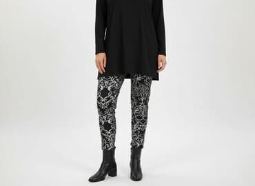 rajstopy czarne ze srebrną nitką: ITALY FASHION, Legginsy Eleganckie damskie, rozmiar XL — 1