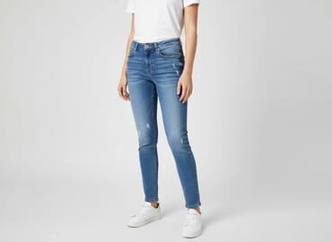 jeansy damskie rurki jasne: DENIM JEANS, Jeansy damskie, rozmiar S — 6