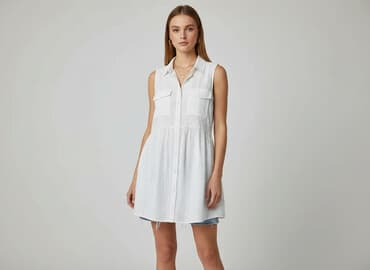 dluga biala koszula: Stradivarius, Sukienka damska, rozmiar S — 6