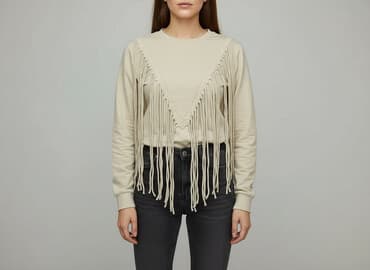 koszula damska z frędzlami: Women`s sweatshirt, size S — 1