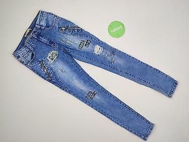 botki na platformie zara: DENIM JEANS, Jeansy damskie, rozmiar S — 3