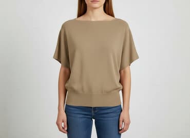 bluzka sweterkowa damska z krótkim rękawem: Bluzka damska, rozmiar S — 1