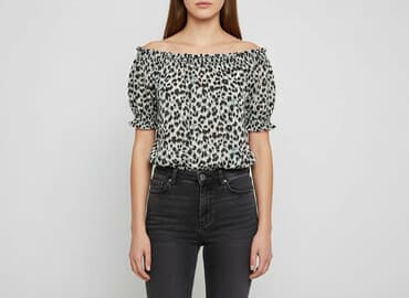 sweter piórkowy na drutach: Tu, Bluzka damska, rozmiar L — 6