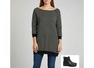 bluzki z golfem: Tunika damska, rozmiar M — 6