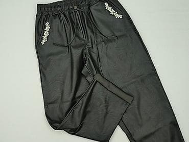 new age buty: Damskie spodnie z eko‑skóry, czarne, Made in Italy - Krój: luźniejsze — 1