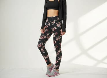 legginsy damskie kwiaty: Legginsy Sportowe damskie, rozmiar S — 5