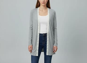 sweter z transparentnymi rękawami: Kardigan damski, rozmiar S — 6