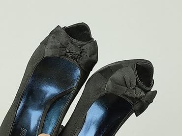 deichmann botki ażurowe: Czarne damskie czółenka peep-toe na szpilce - Rozmiar: 37 (oznaczenie — 5