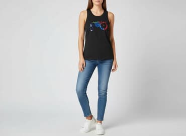 ubrania z flagą norwegii: T-shirt damski, rozmiar M — 1