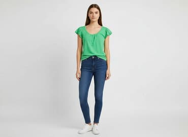 zielone t shirty zara: T-shirt damski, rozmiar S — 1