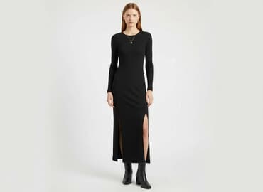 czarna sukienka z długim rękawem sinsay: Sinsay, Sukienka damska, rozmiar XS — 6