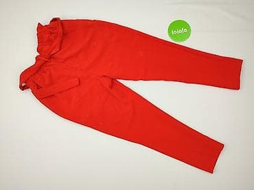 trampki nylon red: Czerwone damskie spodnie z wysokim stanem i paskiem do wiązania - — 3