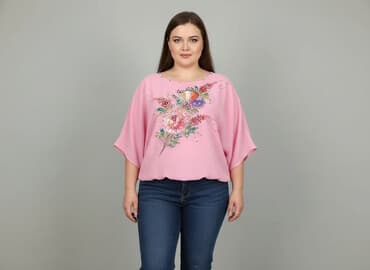 bluzka damska z aplikacją: Bluzka damska, rozmiar 6XL — 6