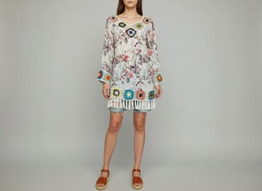 ażurowa bluzka na szydełku schemat: Tunika damska, rozmiar S — 1