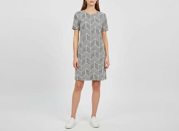 zara sukienka w geometryczne wzory: Zara, Sukienka damska, rozmiar S — 1