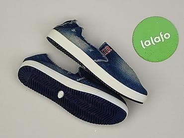 slip on h: Damskie slip‑ony 7S7 z denimu - Model: slip-on, bez sznurowadeł - — 4