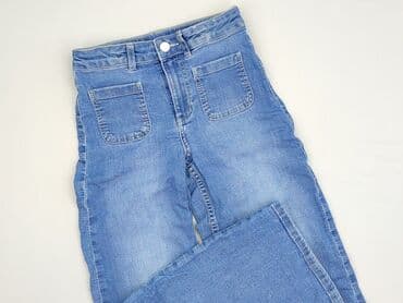 hm top bialy: Spodnie jeansowe, H&M, 10 lat, 140, stan - Bardzo dobry — 1