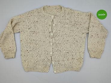 sweter lata 90: Hand Knitted, Kardigan damski, rozmiar 7XL — 2