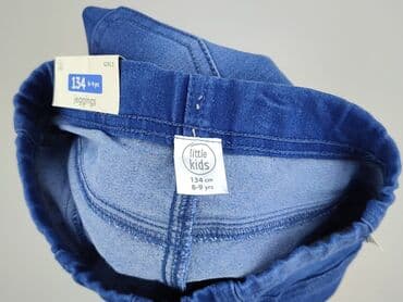 spodnie ze skóry dla dziewczynki: Spodnie jeansowe, Little kids, 9 lat, 128/134, stan - Idealny — 4