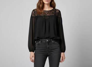 dodatki do czarnej bluzki: AX Paris, Bluzka damska, rozmiar L — 7