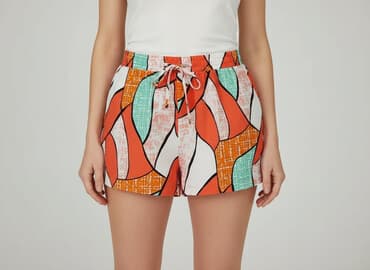 krótkie spodenki pomarańczowe damskie: Shein, Szorty damskie, rozmiar M — 7