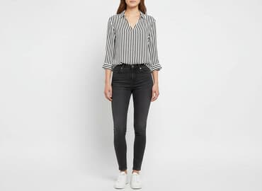 marynarka damska w paski: Bershka, Bluzka damska, XS — 7